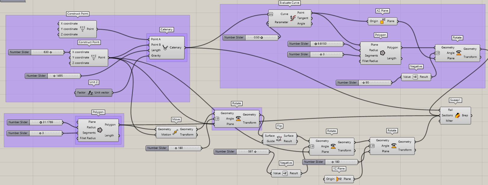 Full Grasshopper 3D Script of the Gateway Arch Model