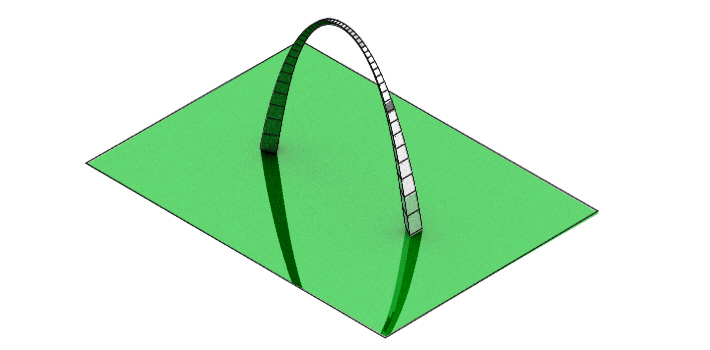 Isometric render of Gateway Arch